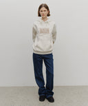 CLASSIC LOGO EMBROIDERY HOODIE (BRUSHED) IN OATMEAL
