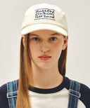 DRAWING CLASSIC LOGO FLAT BRIM CAP IN IVORY image 5