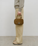 CLASSIC LOGO SQUARE SUEDE MINI TOTE BAG IN CAMEL image 5