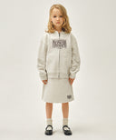 KIDS CLASSIC LOGO EMBROIDERY HOODIE ZIP-UP IN OATMEAL image 5
