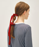 REGULAR LOGO SATIN HAIR RIBBON SCRUNCHIE 2PACK IN RED image 5