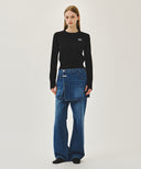 W SMALL CLASSIC LOGO CROP KNIT PULLOVER IN BLACK image 5
