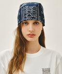 CLASSIC LOGO BANDANA SCARF IN NAVY image 5