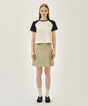 W SMALL REGULAR LOGO RAGLAN CROP TEE IN NAVY image 5
