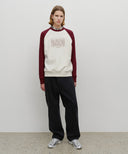 CLASSIC LOGO COLOR BLOCK RAGLAN SWEATSHIRT IN BURGUNDY image 5