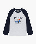 KIDS BEAR RAGLAN LONG SLEEVE TEE IN NAVY image 5