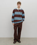 CLASSIC LOGO STRIPE RUGBY SWEATSHIRT IN BLUE image 5