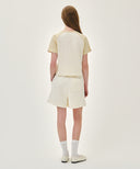 W REGULAR LOGO SWEAT SHORTS IN IVORY image 5