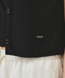 W CRINKLE SLEEVELESS + CARDIGAN SET IN BLACK image 5