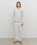 CREST LOGO JERSEY POLO LONG SLEEVE IN LIGHT HEATHER GREY image 5