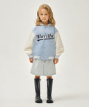 KIDS DETACHBLE BASEBALL JACKET IN LIGHT BLUE