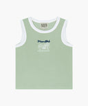 KIDS WAFFLE RINGER SLEEVELESS IN MINT image 5