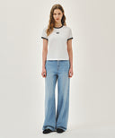 W CLASSIC LOGO RINGER TEE IN WHITE image 5