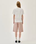 W LONG BERMUDA DENIM PANTS IN DUST PINK image 5