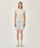 W SMALL REGULAR LOGO TEE IN CREAM image 5