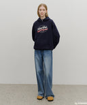 VINTAGE STAMP GRAPHIC HOODIE (BRUSHED) IN NAVY image 5