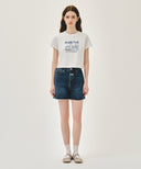 W FRENCH GRAPHIC CROP TEE IN WHITE image 5