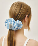 CLASSIC LOGO STRIPE HAIR SCRUNCHIE IN BLUE image 5