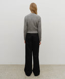 W COTTON CURVED LINE PANTS IN BLACK image 5