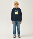 KIDS CITRON KNIT PULLOVER IN NAVY image 5