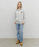 BIG COLLEGE LOGO GRAPHIC HOODIE ZIPUP IN LIGHT HEATHER GREY image 5