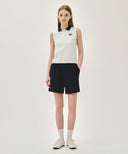 W SMALL CLASSIC LOGO PK COLLAR SLEEVELESS IN WHITE image 5
