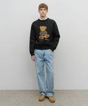 DOODLE BEAR KNIT PULLOVER IN NAVY image 5