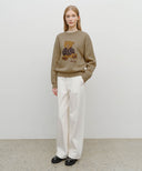 DOODLE BEAR KNIT PULLOVER IN BEIGE image 5