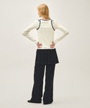 W LAYERED PLEATS SKIRT PANTS IN BLACK image 5