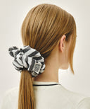 CLASSIC LOGO STRIPE HAIR SCRUNCHIE IN BLACK image 5
