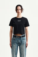 LABEL POINT LETTERING CROP TOP IN BLACK image 5