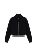SPELL POINT STRIPE KNIT CARDIGAN IN BLACK image 2