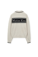 BACK LOGO COLLAR KNIT TOP FOR MEN IN IVORY image 13