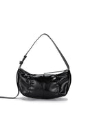 HALF SHIRRING RIBBON ROUND BAG IN BLACK image 9