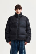 LOGO APPLIQUE GLOSSY DOWN JUMPER FOR MEN IN CHARCOAL GREY image 1