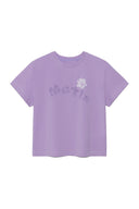 BUBBLY GRAPHIC PRINTING TOP IN LILAC image 1