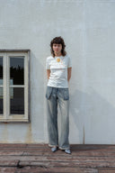 APPLIQUE LOGO PATCH TOP IN CREAM image 12