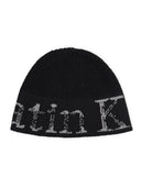 CRACKED LOGO LIGHT BUCKET BEANIE IN BLACK