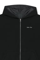 DOUBLE FACE HOODY ZIP UP IN BLACK