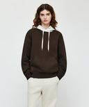 SMALL CLASSIC LOGO EMBROIDERY HOODIE IN BROWN
