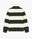 SMALL CLASSIC LOGO RUGBY COLLAR LONG SLEEVE TEE IN CHARCOAL GREY