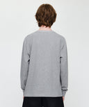 DOODLE BEAR LONG SLEEVE TEE IN HEATHER GREY