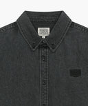 MICRO CLASSIC LOGO OVERSIZED DENIM SHIRT IN BLACK