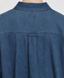 MICRO CLASSIC LOGO OVERSIZED DENIM SHIRT IN BLUE