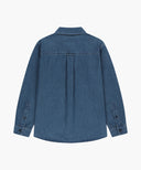 MICRO CLASSIC LOGO OVERSIZED DENIM SHIRT IN BLUE