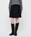 W SUEDE WRAP SKIRT IN BLACK