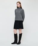 W SUEDE WRAP SKIRT IN BLACK