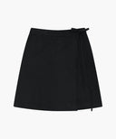 W SUEDE WRAP SKIRT IN BLACK