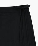 W SUEDE WRAP SKIRT IN BLACK