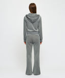 W SLIM FIT VELOUR PANTS IN GRAY